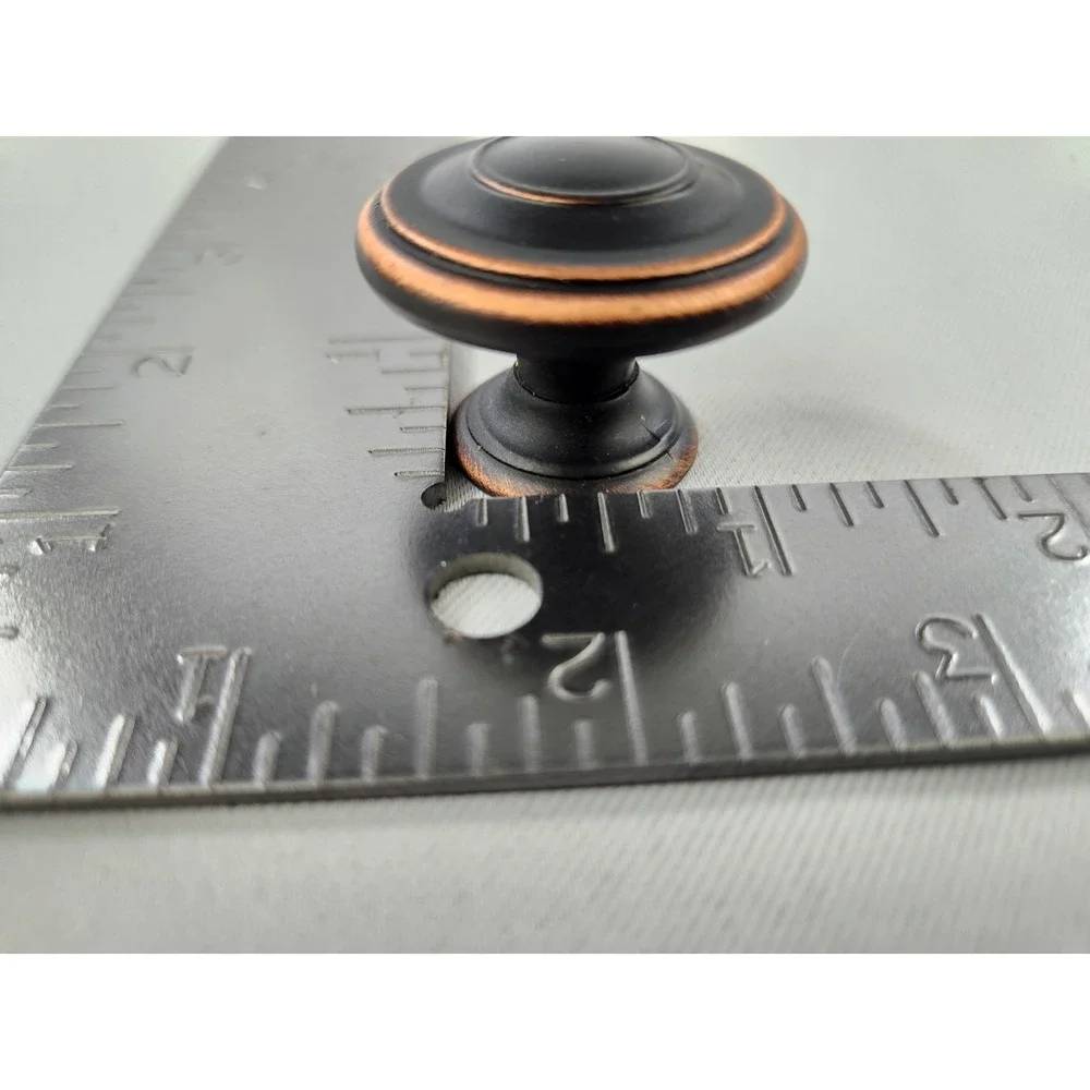 Lot of 8 Bronze Black Copper Round Metal Drawer Cabinet Dresser Desk Knob Pulls